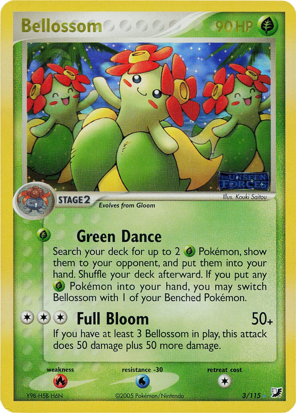 Bellossom (3/115) (Stamped) [EX: Unseen Forces] | Rock City Comics