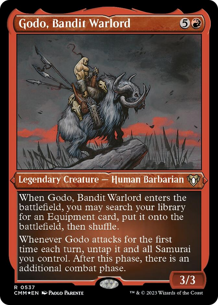 Godo, Bandit Warlord (Foil Etched) [Commander Masters] | Rock City Comics