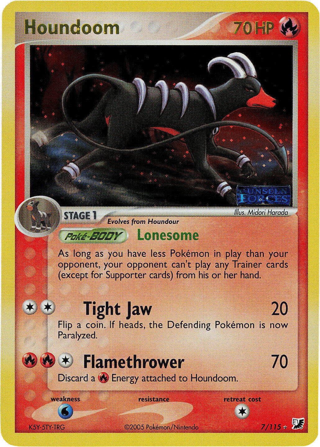 Houndoom (7/115) (Stamped) [EX: Unseen Forces] | Rock City Comics