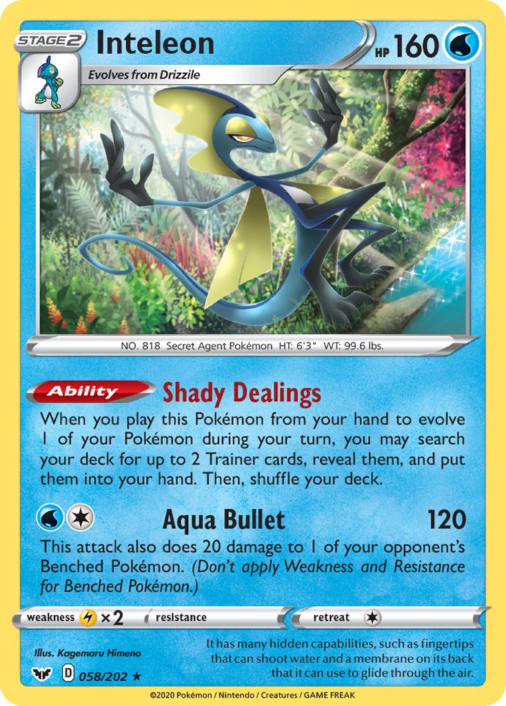 Inteleon (058/202) (Theme Deck Exclusive) [Sword & Shield: Base Set] | Rock City Comics