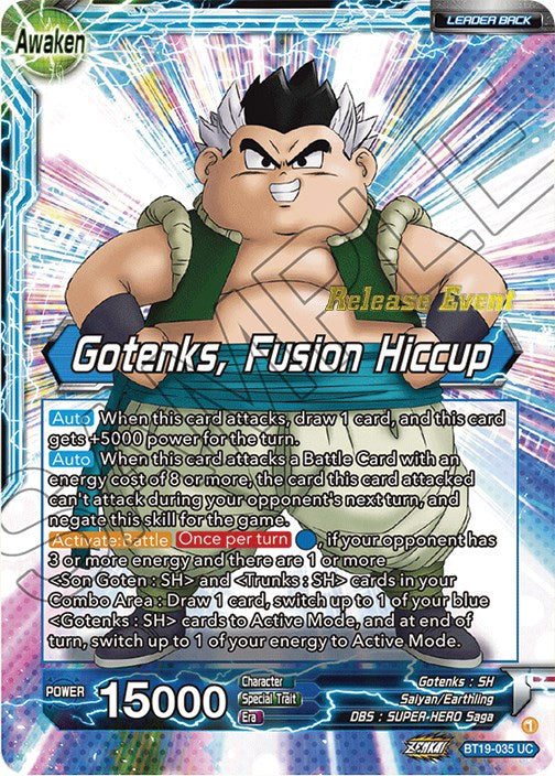 Son Goten & Trunks // Gotenks, Fusion Hiccup (Fighter's Ambition Holiday Pack) (BT19-035) [Tournament Promotion Cards] | Rock City Comics