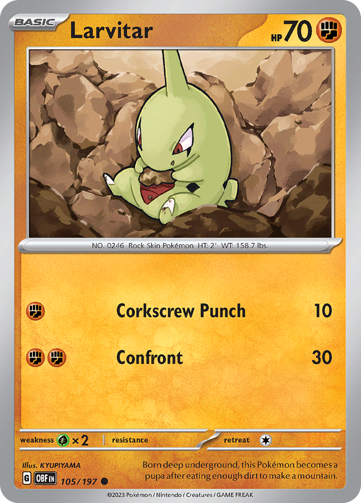 Larvitar (105/197) [Scarlet & Violet: Obsidian Flames] | Rock City Comics