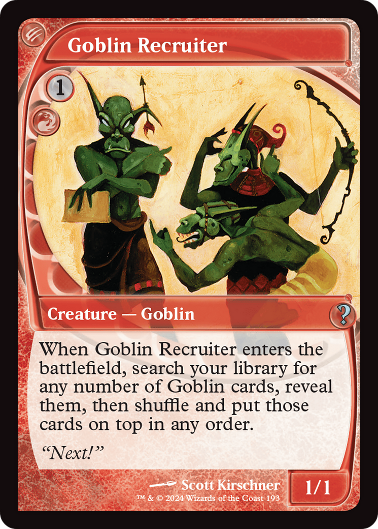 Goblin Recruiter (Future Sight) [Mystery Booster 2] | Rock City Comics