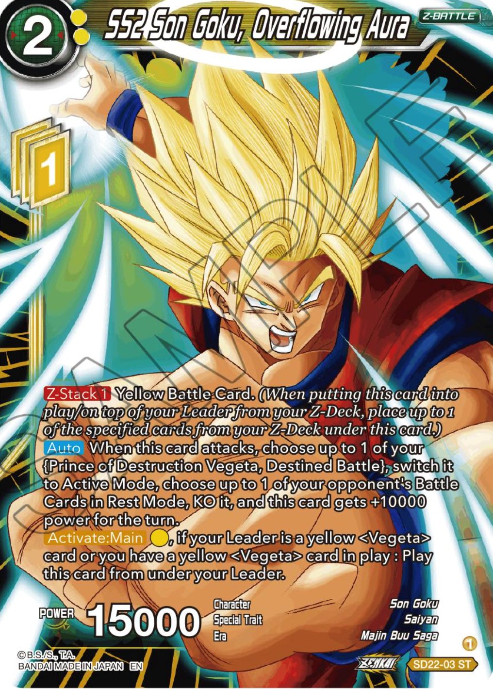 SS2 Son Goku, Overflowing Aura (Starter Deck Exclusive) (SD22-03) [Power Absorbed] | Rock City Comics