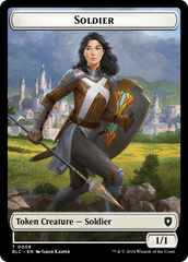 Human // Soldier Double-Sided Token [Bloomburrow Commander Tokens] | Rock City Comics