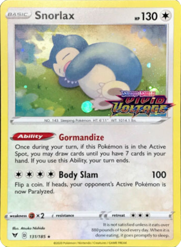 Snorlax (131/185) [Sword & Shield: Black Star Promos] | Rock City Comics