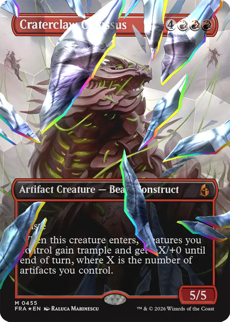 Craterclaw Colossus (Borderless) (Facet Foil) [Reality Fracture] | Rock City Comics