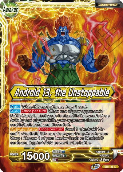 Android 13, Android 14, & Android 15 // Android 13, the Unstoppable (EB1-38) [Battle Evolution Booster] | Rock City Comics