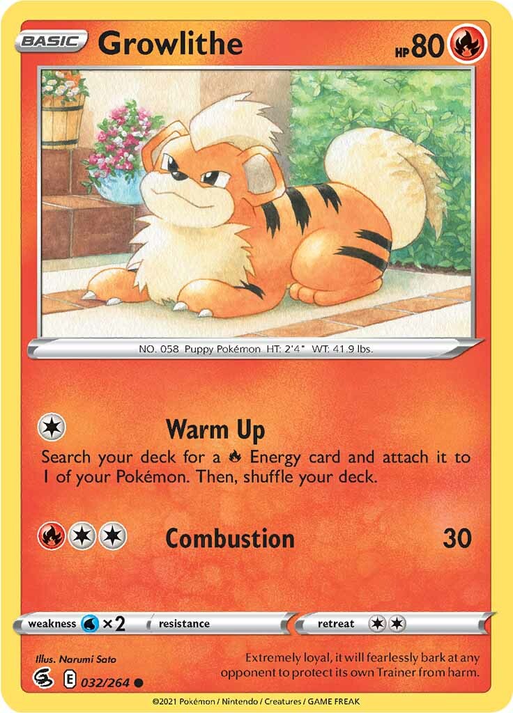 Growlithe (032/264) [Sword & Shield: Fusion Strike] | Rock City Comics