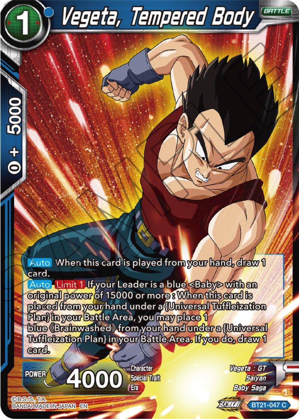 Vegeta, Tempered Body (BT21-047) [Wild Resurgence] | Rock City Comics