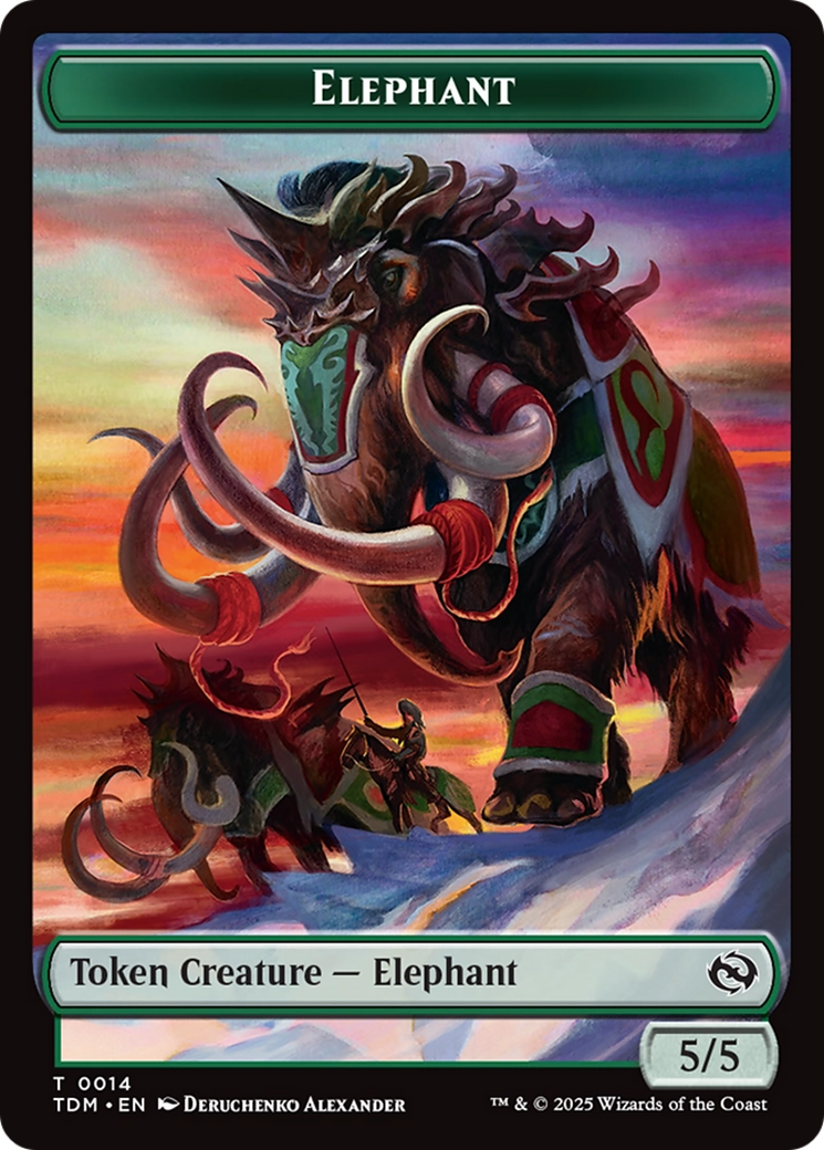 Elephant // Treasure Double-Sided Token [Tarkir: Dragonstorm Tokens] | Rock City Comics