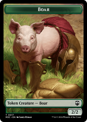 Boar (Ripple Foil) // Forest Dryad Double-Sided Token [Modern Horizons 3 Commander Tokens] | Rock City Comics