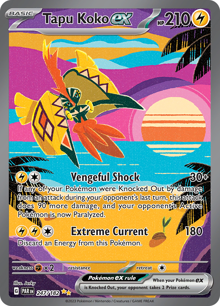 Tapu Koko ex (247/182) [Scarlet & Violet: Paradox Rift] | Rock City Comics