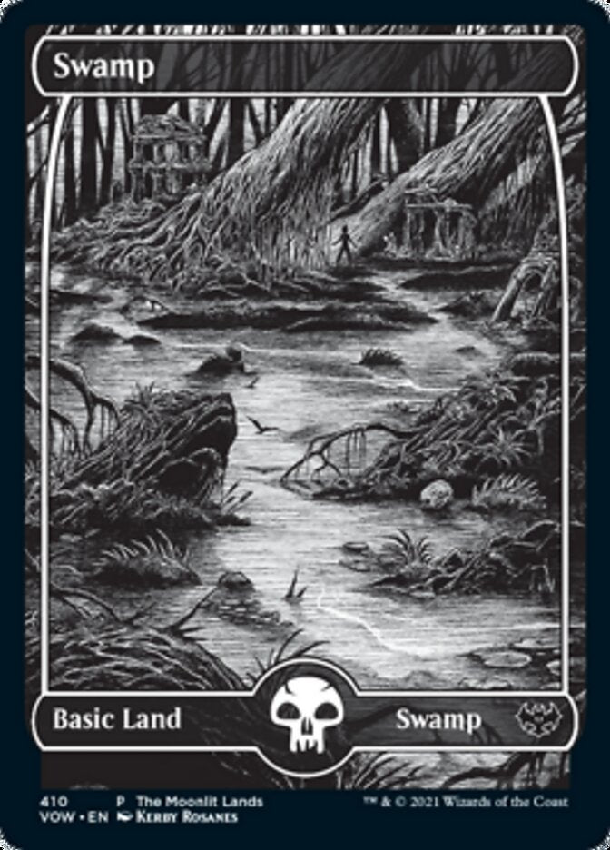 Swamp (The Moonlit Lands) (Foil Etched) [Innistrad: Crimson Vow Promos] | Rock City Comics