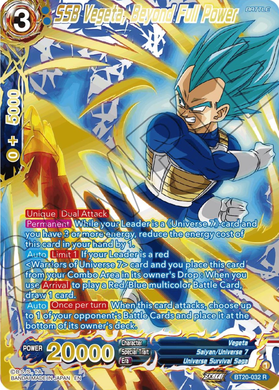 SSB Vegeta, Beyond Full Power (Gold-Stamped) (BT20-032) [Power Absorbed] | Rock City Comics