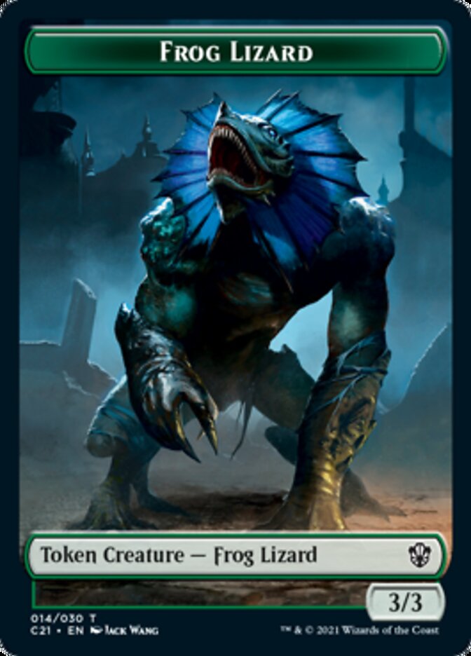 Frog Lizard // Elephant Double-Sided Token [Commander 2021 Tokens] | Rock City Comics