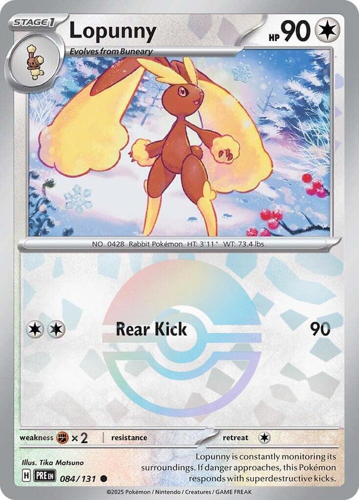 Lopunny (084/131) (Poke Ball Pattern) [Scarlet & Violet: Prismatic Evolutions] | Rock City Comics