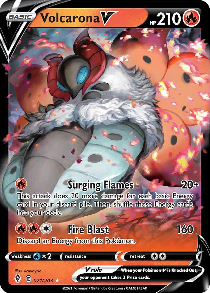 Volcarona V (021/203) [Sword & Shield: Evolving Skies] | Rock City Comics