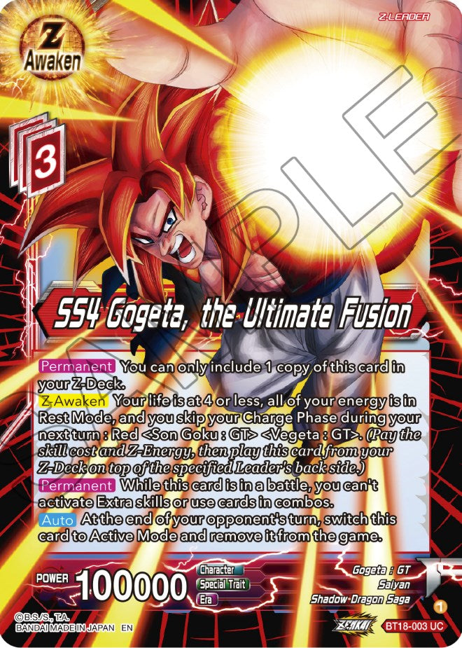SS4 Gogeta, the Ultimate Fusion (BT18-003) [Dawn of the Z-Legends] | Rock City Comics