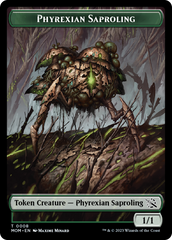 Warrior // Phyrexian Saproling Double-Sided Token [March of the Machine Tokens] | Rock City Comics