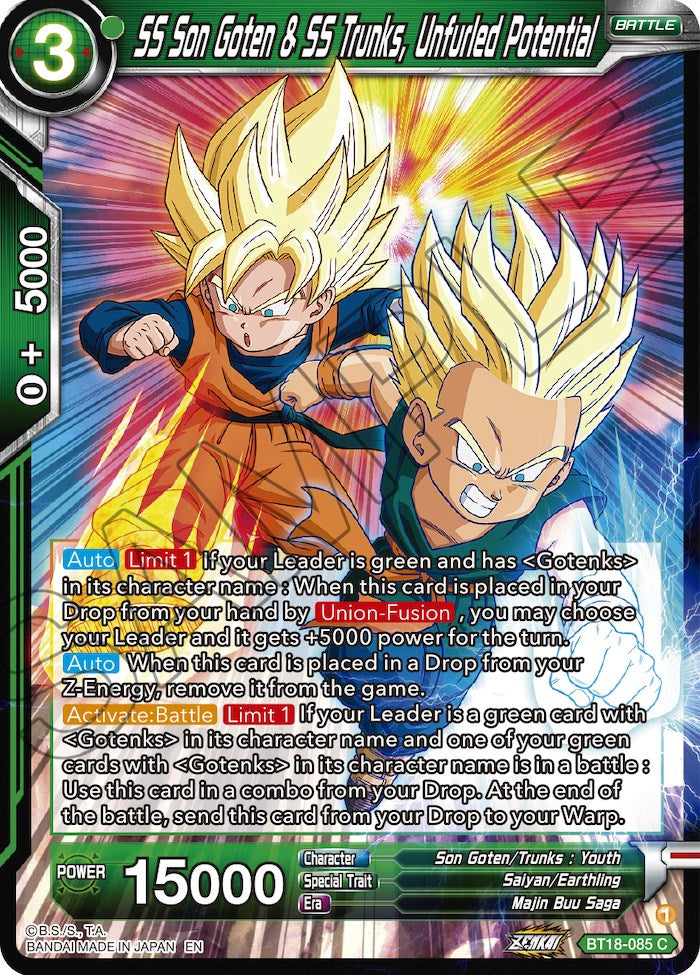 SS Son Goten & SS Trunks, Unfurled Potential (BT18-085) [Dawn of the Z-Legends] | Rock City Comics
