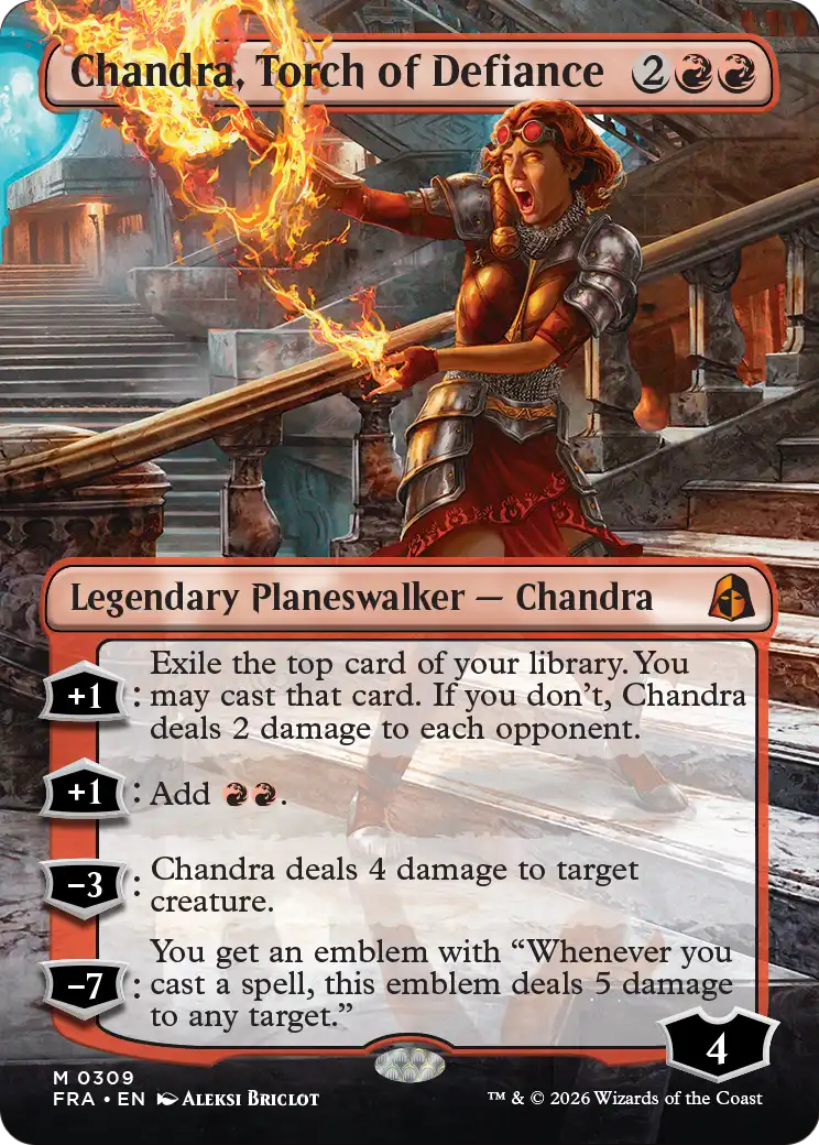 Chandra, Torch of Defiance (Borderless) [Reality Fracture] | Rock City Comics