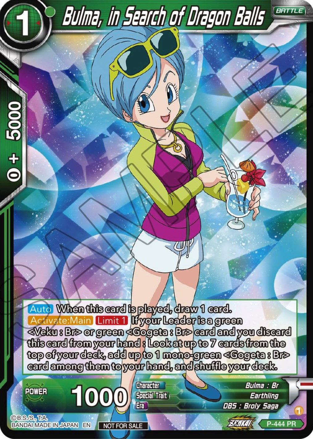 Bulma, In Search of Dragon Balls (Zenkai Series Tournament Pack Vol.2) (P-444) [Tournament Promotion Cards] | Rock City Comics