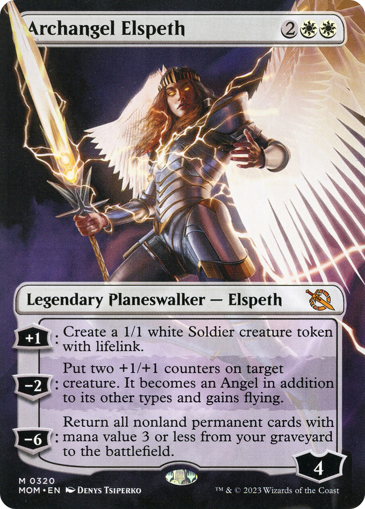 Archangel Elspeth (Borderless Alternate Art) [March of the Machine] | Rock City Comics