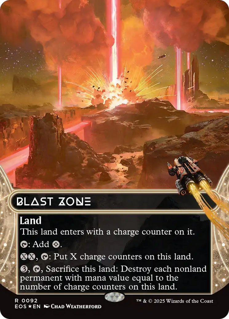 Blast Zone (0092) (Borderless) (Galaxy Foil) [Edge of Eternities: Stellar Sights] | Rock City Comics