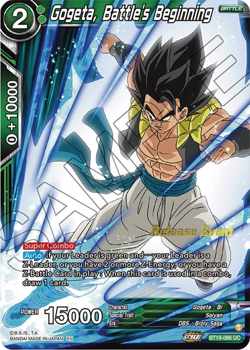 Gogeta, Battle's Beginning (Fighter's Ambition Holiday Pack) (BT19-086) [Tournament Promotion Cards] | Rock City Comics