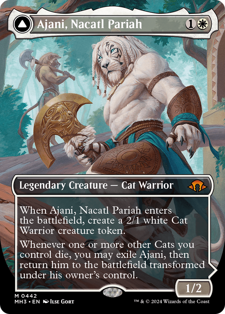 Ajani, Nacatl Pariah // Ajani, Nacatl Avenger (Borderless) [Modern Horizons 3] | Rock City Comics