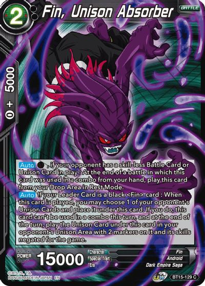 Fin, Unison Absorber (BT15-129) [Saiyan Showdown] | Rock City Comics