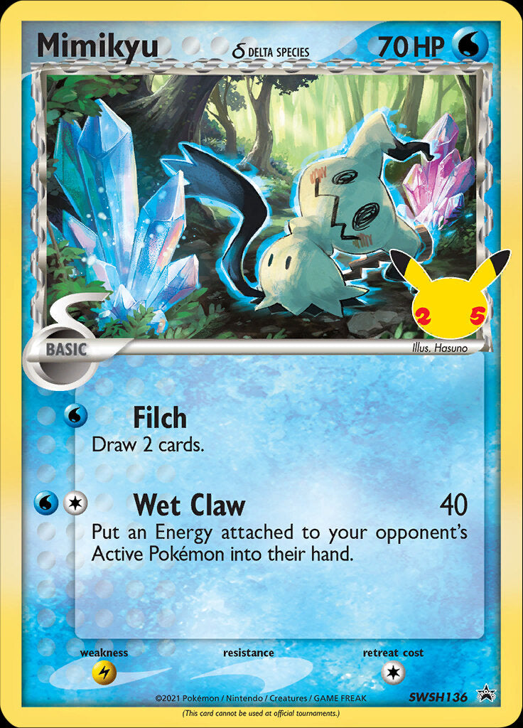 Mimikyu (SWSH136) (Delta Species) (Celebrations) [Sword & Shield: Black Star Promos] | Rock City Comics