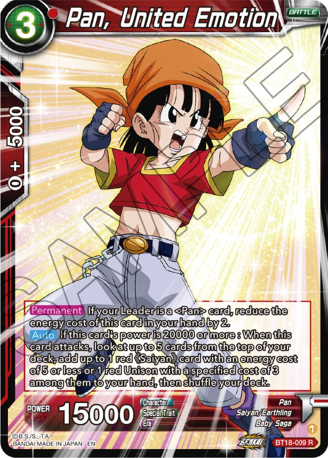Pan, United Emotion (BT18-009) [Dawn of the Z-Legends] | Rock City Comics