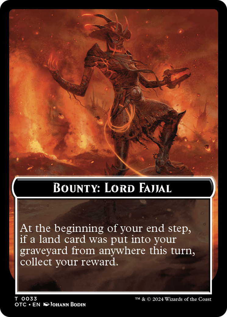 Bounty: Lord Fajjal // Bounty Rules Double-Sided Token [Outlaws of Thunder Junction Commander Tokens] | Rock City Comics