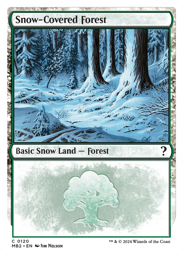 Snow-Covered Forest (White Border) [Mystery Booster 2] | Rock City Comics