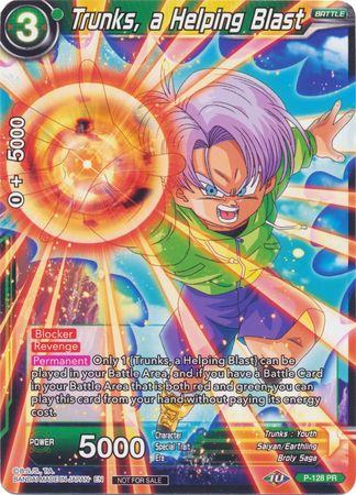 Trunks, a Helping Blast (Shop Tournament: Assault of Saiyans) (P-128) [Promotion Cards] | Rock City Comics