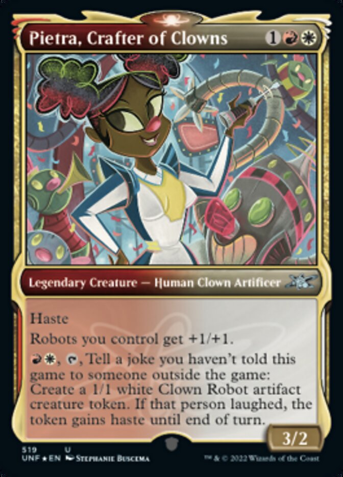 Pietra, Crafter of Clowns (Showcase) (Galaxy Foil) [Unfinity] | Rock City Comics