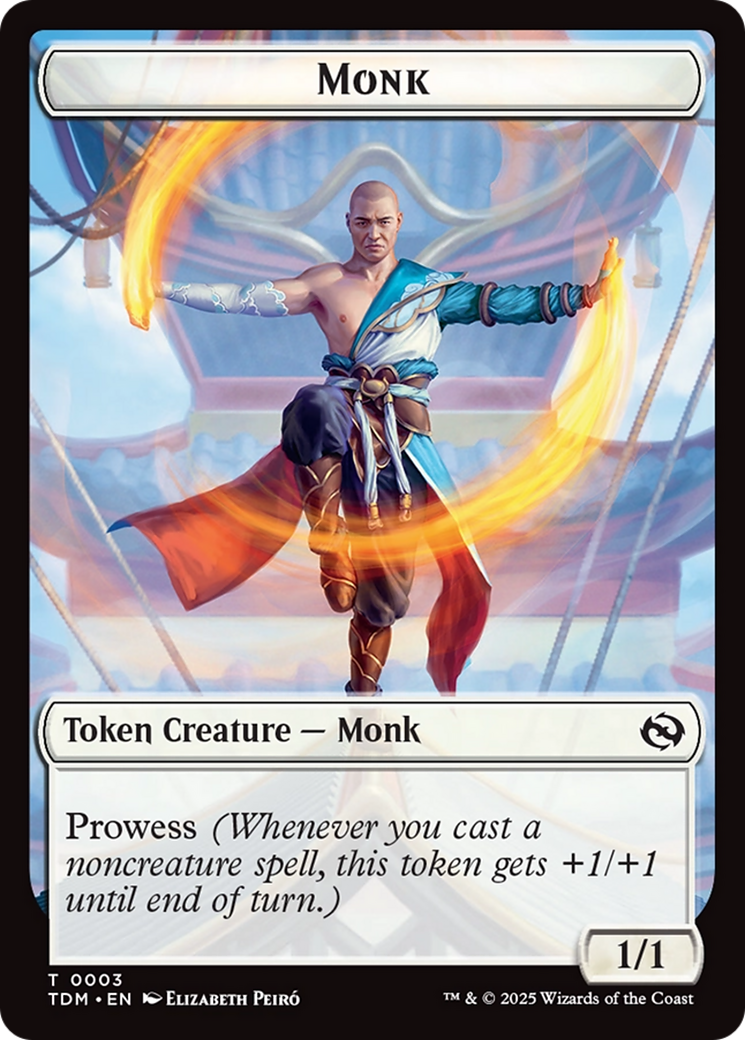 Dragon Illusion // Monk Double-Sided Token [Tarkir: Dragonstorm Commander Tokens] | Rock City Comics