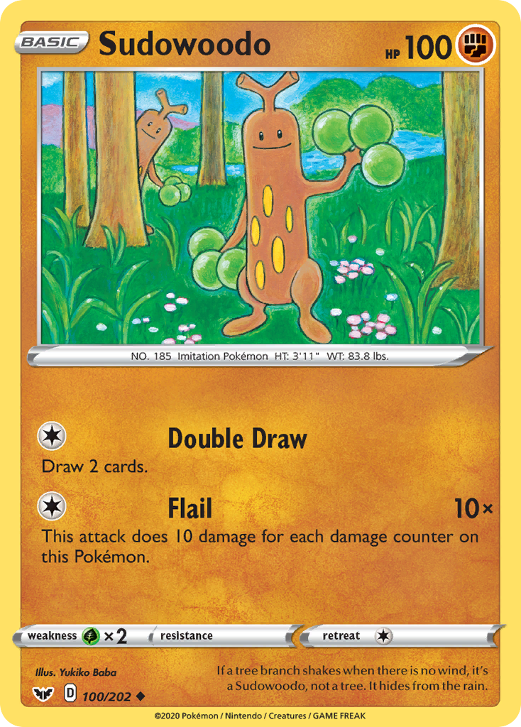 Sudowoodo (100/202) [Sword & Shield: Base Set] | Rock City Comics