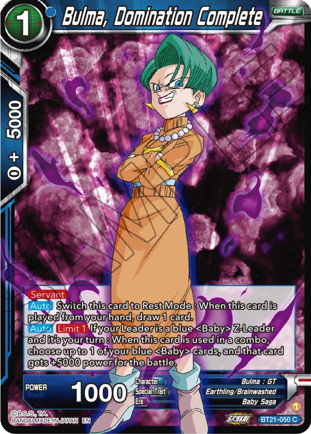 Bulma, Domination Complete (BT21-050) [Wild Resurgence] | Rock City Comics