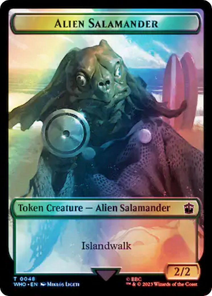 Dalek // Alien Salamander Double-Sided Token (Surge Foil) [Doctor Who Tokens] | Rock City Comics