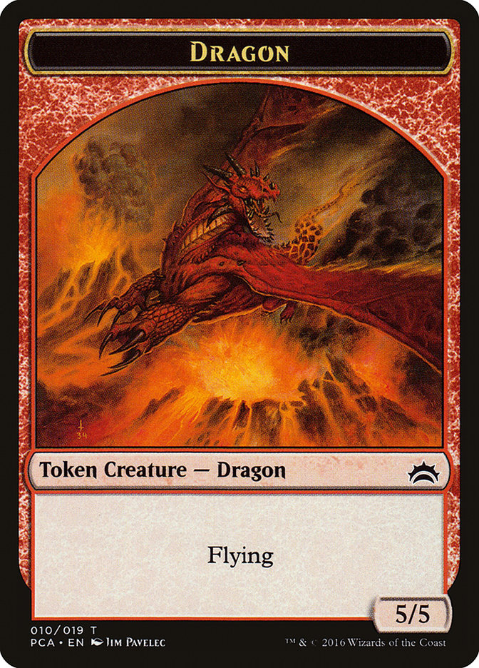 Dragon // Saproling Double-Sided Token [Planechase Anthology Tokens] | Rock City Comics