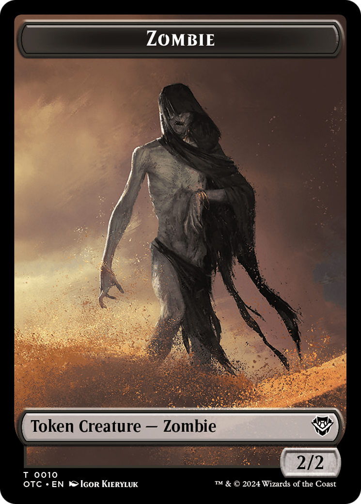 Zombie // Ox Warrior Double-Sided Token [Outlaws of Thunder Junction Commander Tokens] | Rock City Comics