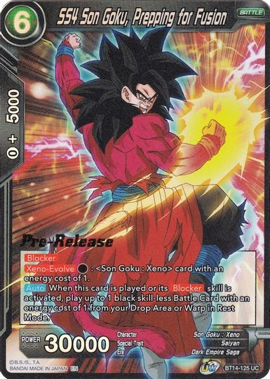 SS4 Son Goku, Prepping for Fusion (BT14-125) [Cross Spirits Prerelease Promos] | Rock City Comics