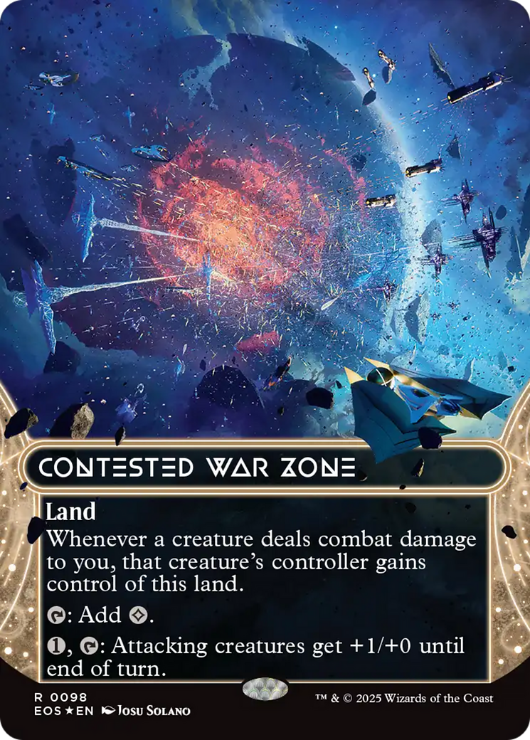 Contested War Zone (0098) (Borderless) (Galaxy Foil) [Edge of Eternities: Stellar Sights] | Rock City Comics