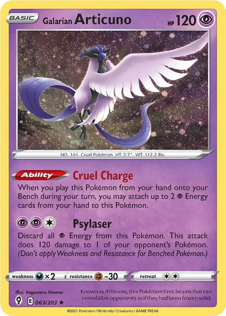 Galarian Articuno (063/203) (Cosmos Holo) [Sword & Shield: Evolving Skies] | Rock City Comics