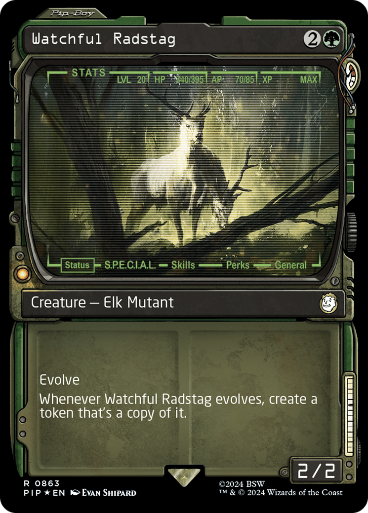 Watchful Radstag (Showcase) (Surge Foil) [Fallout] | Rock City Comics