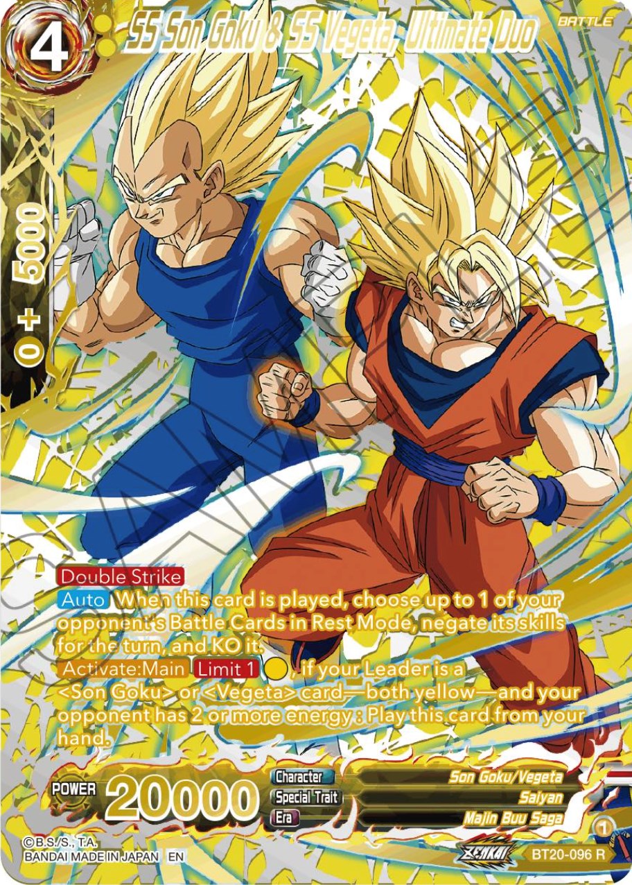 SS Son Goku & SS Vegeta, Ultimate Duo (Gold-Stamped) (BT20-096) [Power Absorbed] | Rock City Comics