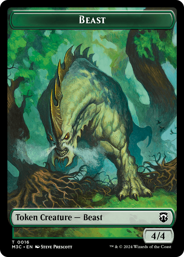 Elephant (Ripple Foil) // Beast (0016) Double-Sided Token [Modern Horizons 3 Commander Tokens] | Rock City Comics